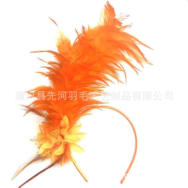 Diadema de plumas de arcoíris de gran venta en Europa y América, estilo vintage británico, para fiestas de Halloween, Navidad y actuaciones en el escenario