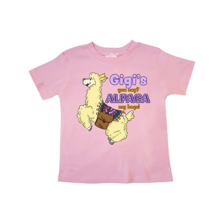 

Inktastic Gigi s You Say ALPACA my Bags with Cute Jumping Alpaca Gift Toddler Boy or Toddler Girl T-Shirt