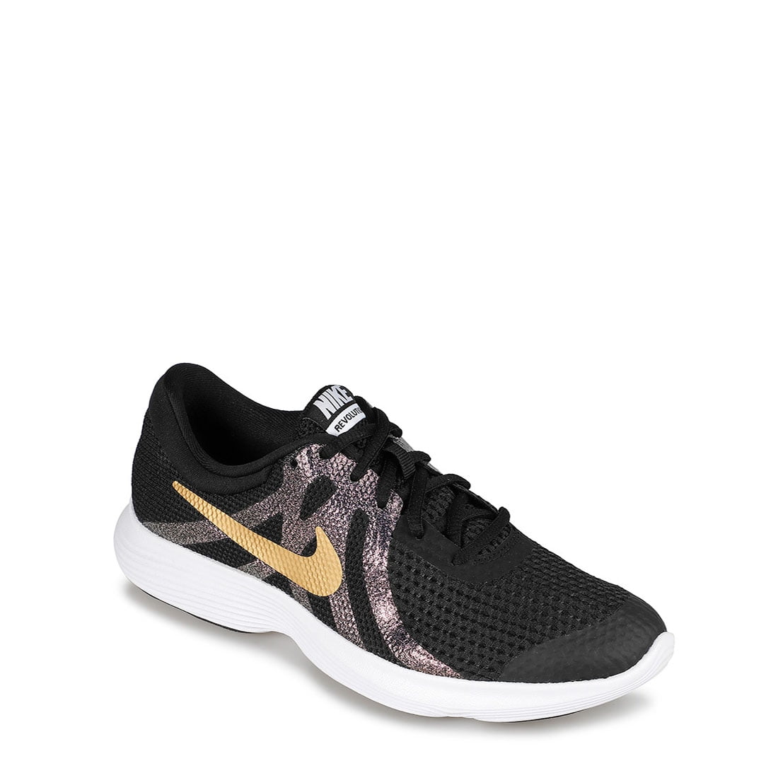 Nike Revolution 4 Athletic Sneakers shoe size 5 Casual AV4484-001 Black Gold - Walmart.com