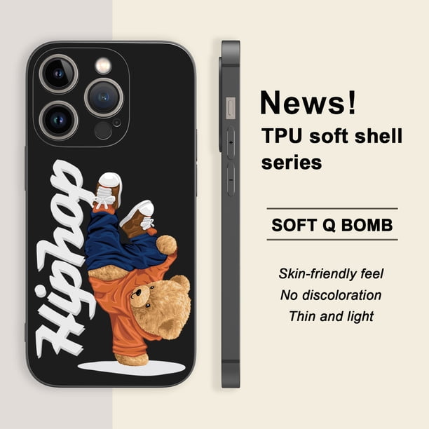 Atractivo artístico, practicidad intacta: funda de teléfono plateada de doble capa esmerilada con ilustración colorida para iPhone 15 Pro Max 14 13 12 Pro 11