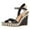 Black, variant on FSJ Women High Heel Round Open Toe Pearl Ankle Strap Sandal Platform Espadrille Wedges Buckle Sandals Casual Dressy Shoes Size 16 Silver
