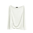 thumbnail image 1 of Lmnyox T-Shirt Basique à Col Rond pour Femmes, Confortable, Manches Longues, Décontracté, Automne Hiver, 1 of 5