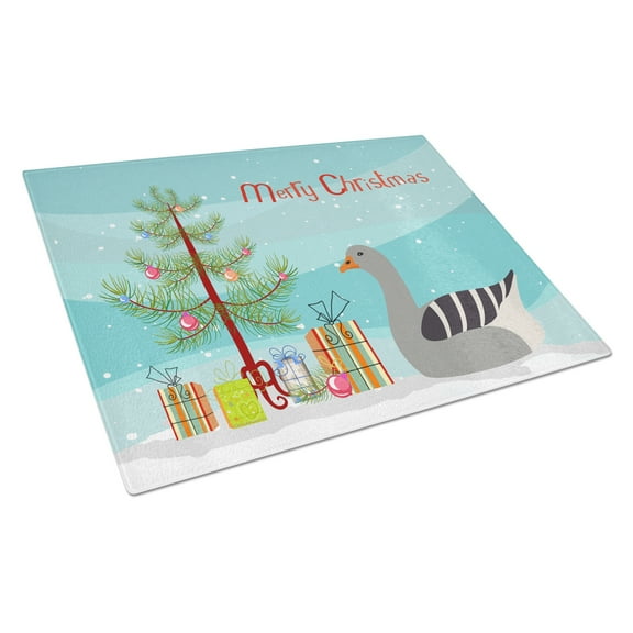 Caroline's Treasures Pilgrim Goose Christmas Glass Cutting Board Large