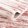 thumbnail image 5 of Hauteloom Mette Living Room, Bedroom Shaggy Area Rug - Bohemian Modern Striped Farmhouse Shag - Fluffy Soft Touch High Pile - Pink, Blush, White - 6'7" x 9', 5 of 11