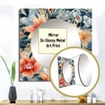 thumbnail image 3 of Designart "Warm Terracotta Floral Elegance II" floral Square Mirror Wall Decor Cottage - Large Blue Square Bathroom Mirror - Square Printed Wall Mirror Art, 3 of 5