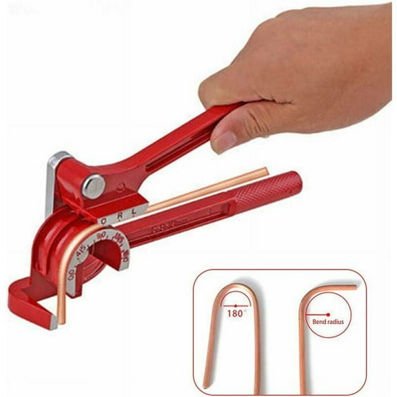 3-in-1 Manual Tube Bender Size 1/4 5/16 3/8 180 Degree Lever Type Heavy Duty Bend Copper Brass Aluminum and Soft Metal for HVAC Water Gas Piping