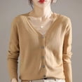 thumbnail image 1 of V-Neck Mid-Length Thin Sweater Cardigan Pure Color Spring Summer Breathable Stretchable Open Front Knitted Vest Women's Fashion, 1 of 5