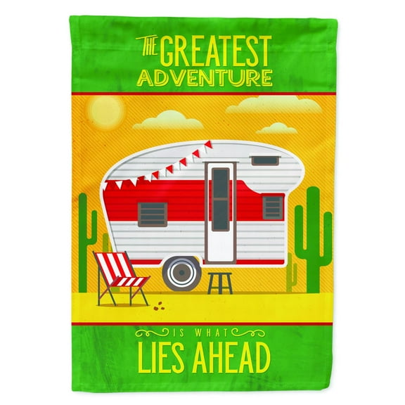 Greatest Adventure Retro Camper Desert Garden Flag