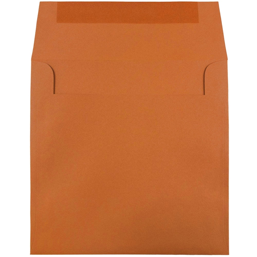 JAM Paper 8.5 x 8.5 Square Envelopes, Dark Orange, 50/Pack