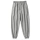 thumbnail image 3 of Pantalones largos para hombre, de color liso, con bolsillo y cordón, informales, juveniles, versátiles, deportivos, de gran tamaño., 3 of 8