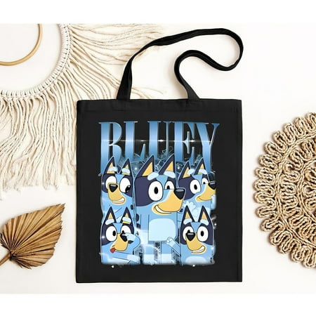 vintage Short Sleeves Bluey Blue Heeler Tote Bag for Men and Women  up to -TH22334
