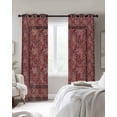 thumbnail image 2 of Red Boho Black Out Curtains 84 Inch Long for Living Room, Vintage Ethnic Tribe Abstract Art Floral Blackout Curtain Shade Thermal Insulated Window Curtains Grommet Drapes 42"x84" 2 Panels, 2 of 8