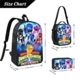 thumbnail image 4 of 3 Piece High Capacity Bookbag Power Rangers Backpack Set Travel Knapsack with Lunch Box Pencil Case, 4 of 8