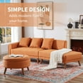 thumbnail image 6 of 107" Contemporary Sofa,Stylish Sofa Couch with a Round Storage Ottoman and Three Removable Pillows,PU Sofa for Living Room Home Office,Orange, 6 of 7