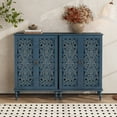 thumbnail image 5 of HLR Buffet Cabinet with Storage Accent Sideboard, Modern Hollow 2 Doors Credenza for Dining Room, Blue, 5 of 12