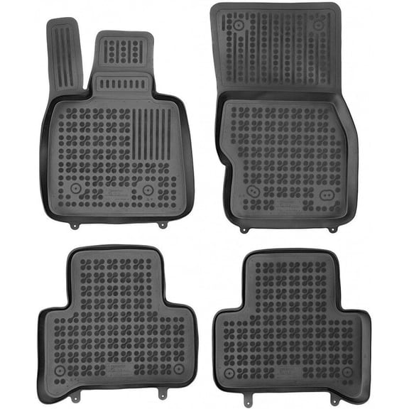 Rezaw-Plast Rubber Floor Mats for Alfa Romeo Stelvio 2017-2025 Custom Fit Car Mats Tailored Durable Elastic All Weather Black (Floor Mats Alfa Romeo Stelvio)