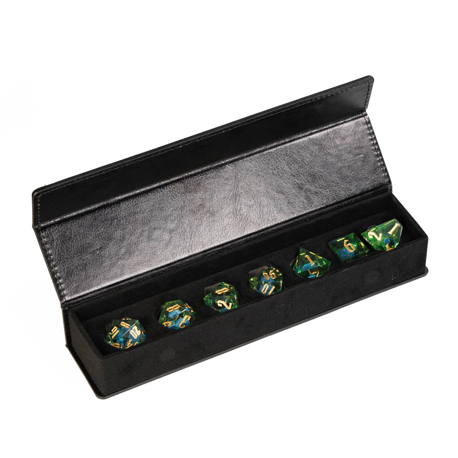 Cusdie Sharp Edges DND Dice, Liquid Core Quicksand Dice, 7 PCs D&D Dice, Handcrafted Polyhedral Dice Set, for TTRPG Role Playing Game Pathfinder
