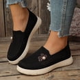 thumbnail image 2 of Orthopedic Shoes for Women Slip on Platform Casual Flat Round Toe Cute Knit Mesh Dress Loafers Comfortable Walking Fashion Shoes Black Size 7, 2 of 4