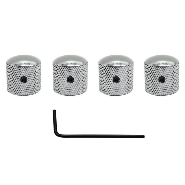 Juego de 4 de afinación de de guitarra Botón de control de volumen de bloqueo de lve para accesorios de instrumentos , Pta Plata CUTICAT Perilla de control de volumen de tono