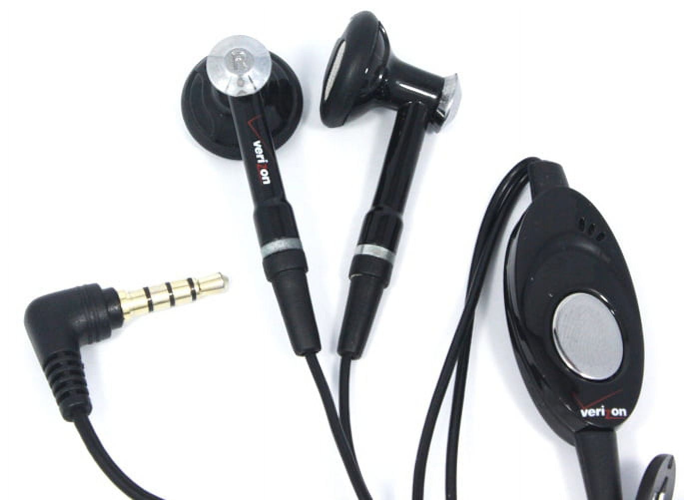 Compatible With Google Pixel 3a XL - Black Leather Carry Case w Headset Verizon Hands-free Earphones Mic