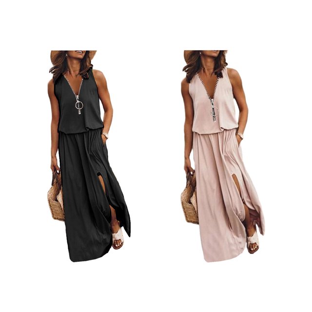 facefd Robe d'Été Décontractée - Robe Anotherchill à la Mode - Parfaite pour les Étudiantes Robes Femmes Uk Été Abricot Rose m