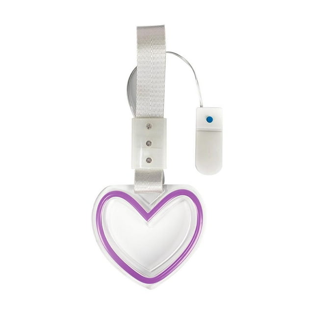 LED Heart-Shaped Car Handle Straps, Rear Bumper Warning Keychain with Drift Charm,Car Hanging Accessories,Auto GRAP Handle Warning Pull , Heart Decor for Cars, SUV, Subway, Bus