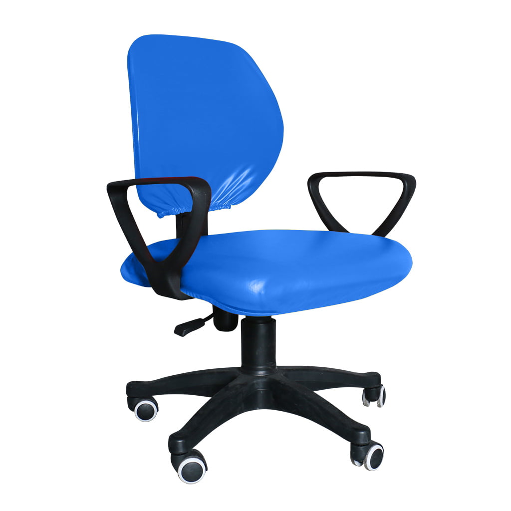 Split Spandex Stretch PU Leather Office Chair Cover Desk Seat Covers Slipcover 