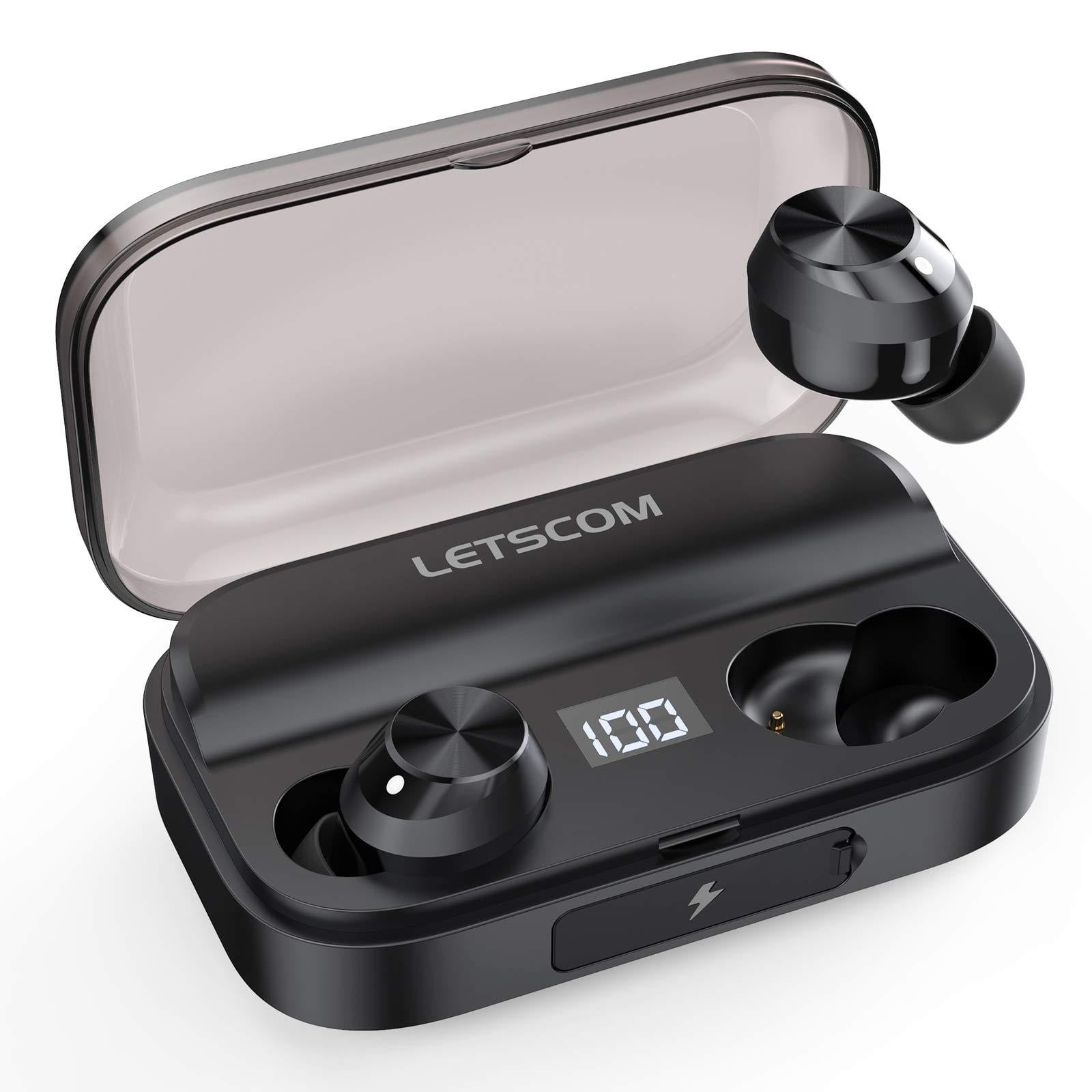 derrocamiento Desconocido Contable LETSCOM Wireless Earbuds, 100 Hours Playtime Waterproof Headphones with  Wireless Charging Case, Bluetooth 5.0 HD Stereo Built-in Mic in-Ear Sports  Earphones for Running Gym Home Office - Walmart.com
