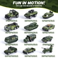 thumbnail image 3 of JoyStone 33 in 1 Military Truck Toy, Green Army Toy Set with Soldiers and Roadblocks, Mini Battle Truck Toy in Carrier Truck with Lights and Sounds, Gift for Toddler Boys Aged 3+, 3 of 8