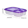 thumbnail image 3 of Caja Bento Reutilizable Contenedor Frutas 3 Compartimentos Para Estudiantes () Púrpura, 3 of 3