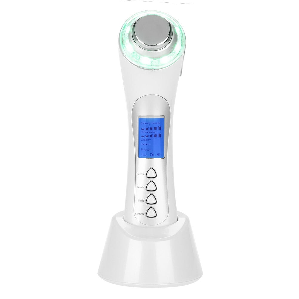 5 in 1 Ultrasonic Beauty Machine Nano Photon Therapy Massager Skin Care Anti aging White