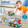 thumbnail image 4 of Zacro Transparent Electric Gear Train Toy, 360 Rotating Toy Train with Flashing Lights and Music, Bump and Go Train Toys for Toddler Boys Girls, 4 of 9