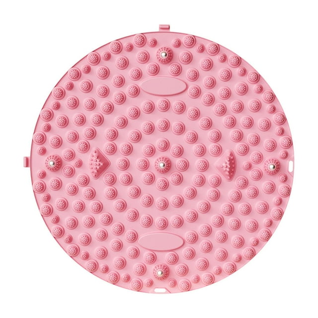 Alfombrilla masajeadora de pies, almohadilla de pie, decorativa, ergonómica, de 22 pulgadas de diámetro. Rosa