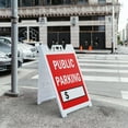 thumbnail image 5 of A-frame Sidewalk Public Parking With Price 24" x 36" Double Sided A-Frame Sidewalk Sign, Includes 2 Installed Vinyl Decals | Foldable Portable White Signicade Sandwich Board Signs, 5 of 5