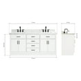 thumbnail image 3 of Ariel Hepburn 73 In. Double Rectangle Sink Vanity With 1.5 In. Carrara White Countertop In White, 3 of 9