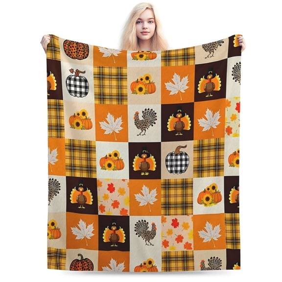 Pumpkin Chicken Throw Blanket for Couch 50x40