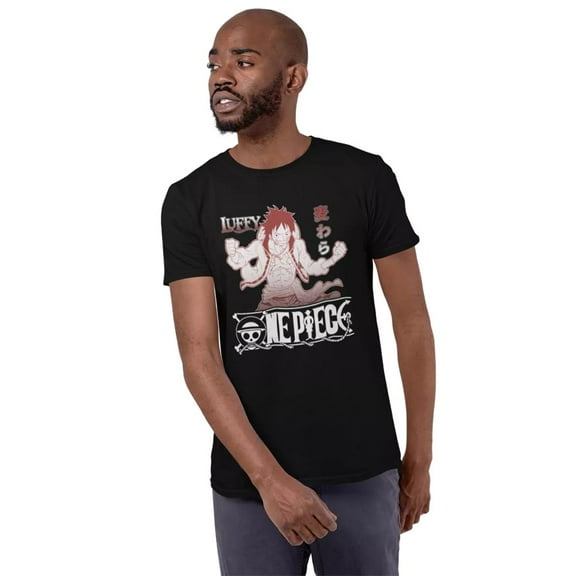 Ripple Junction Men's Short-Sleeve Luffy The Pirate Graphic T-Shirt (Black, 2XL, XXL)