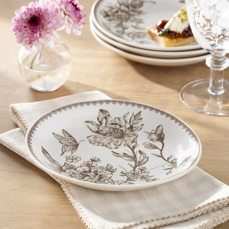 The Pioneer Woman Agatha Stoneware Appetizer Plate, Brown, Set of