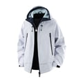 thumbnail image 4 of SGFCWSX Men's Rain Jacket Waterproof Windproof Hooded Lightweight Zipper Pockets Outdoor Hiking Camping Windbreaker Blue Size M, 4 of 9