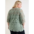 thumbnail image 2 of June & Vie Women's Plus Size Allover Lace Top, 2 of 5