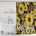thumbnail image 3 of Spring Daisy Shower Curtain, Waterproof Shower Curtains for Bathroom, Botanical Brown Yellow Flowers Oil Painting Washable Fabric Bathtub Curtain Set Bath Decor with 12 Hooks 48"x72", 3 of 8