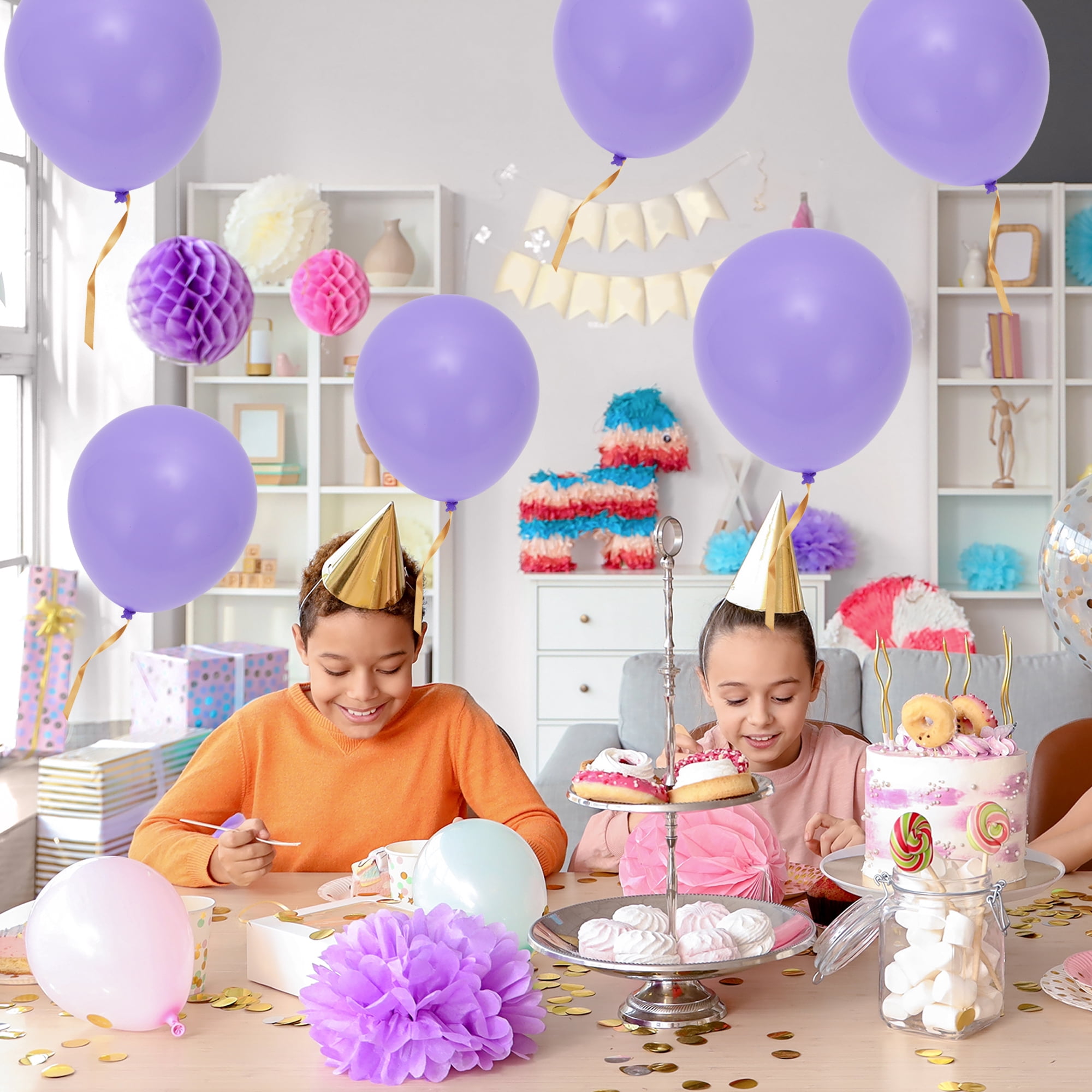Unique Bargains 20 Pcs Latex Party Balloons 10-inch Round Helium Balloon Purple