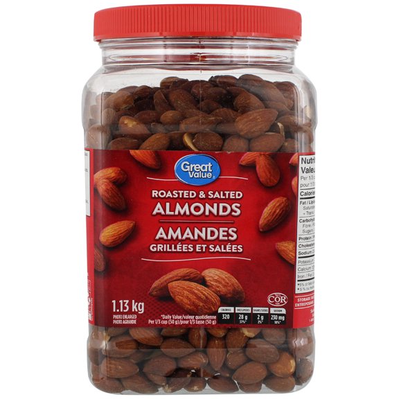 Great Value Roasted & Salted Almonds 1.13kg