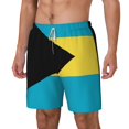 thumbnail image 5 of Men's 2 in 1 Swim Trunks with Compression Liner Bahamas Flag Quick Dry Beach Shorts, 5 of 6