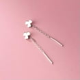 thumbnail image 3 of K-KED 925 Sterling Solid Silver Pull Through Threader Thru Earrings Studs-Star, 3 of 9