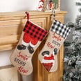 thumbnail image 4 of ZPAQI Plaid Printing Santa Chimney Christmas Stockings Large Xmas Element Print Stocking for Family Country Rustic Personalized Holiday Indoor Large Stocking Christmas Decorations, 4 of 8