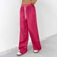 thumbnail image 3 of Resicozy Wide Leg Sweatpants Women Low Rise Baggy Pants Fall Fashion Lounge Lightweight Sweat Pants with Pockets Hot Pink M, 3 of 5