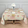 thumbnail image 3 of Pioneer Flower Floral Print Pattern Square Tablecloth, Waterproof Wipeable Spillproof Washable Table Cover for Home Kitchen Party and Daily Decor 60"x60", 3 of 6