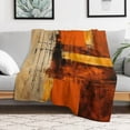 thumbnail image 5 of Throw Blankets Abstract Rustic Orange And Brown Print Lightweight Super Soft Cozy Luxury Bed Blanket Microfiber Burnt Orange Abstract Blanket 50"x60" for Couch Bed Decor, 5 of 6