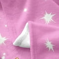 thumbnail image 3 of Erosebridal Pink Unicorn Flannel Blanket, Glitter Stars Sherpa Throw, Cartoon Theme Decor, 3 of 5